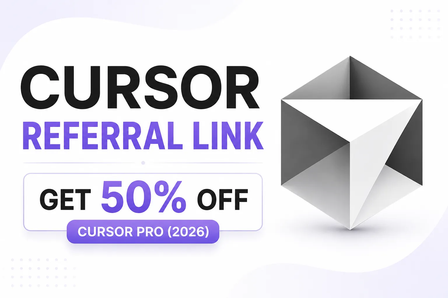 Cursor signup page showing referral link discount banner